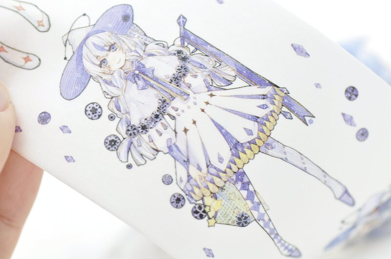 Girls Washi Tape Lined Scrapbooking Tape 50mm wide x 3M Roll