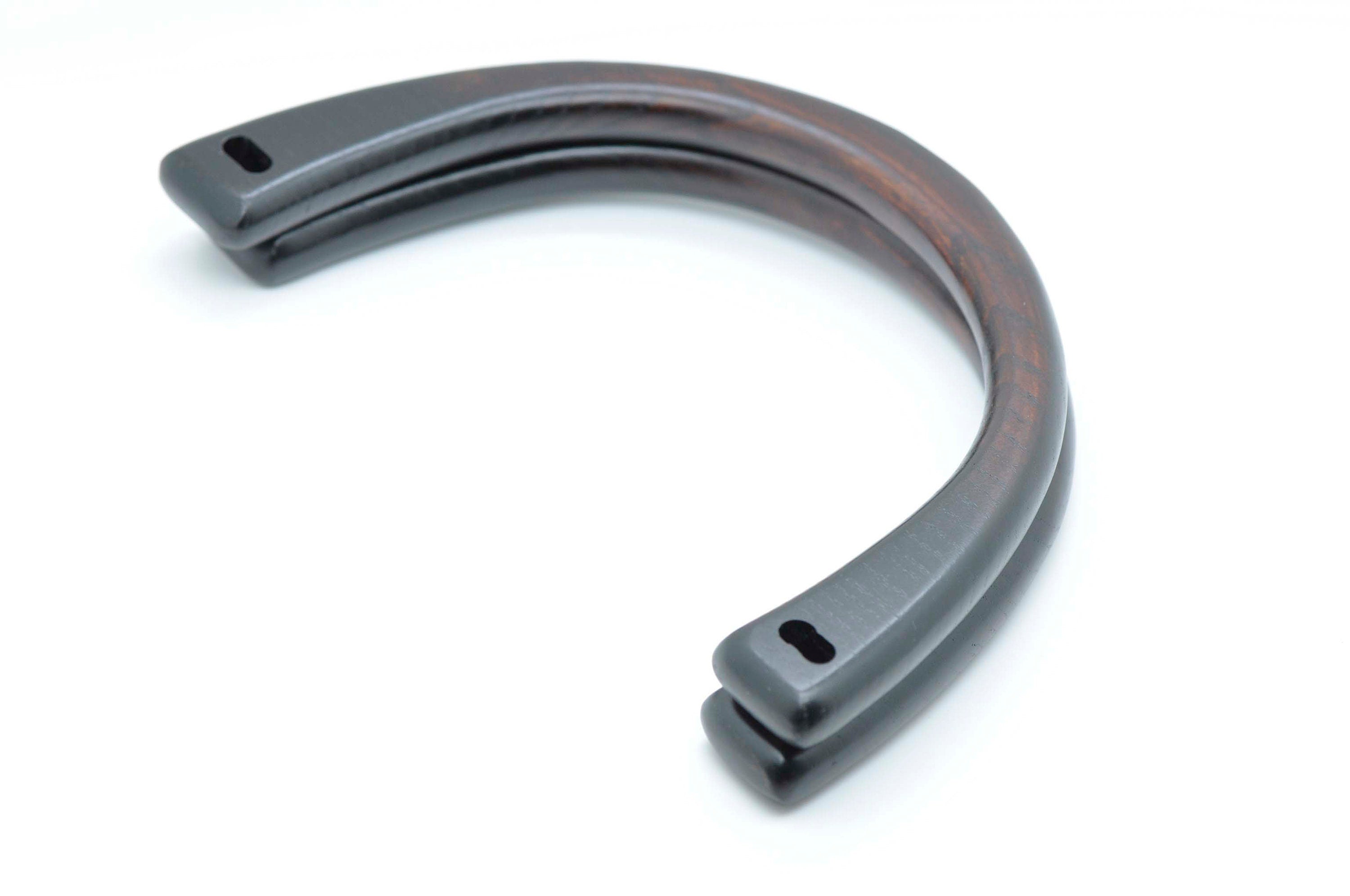 2 Pieces Wood Handle Handcraft Material for Handbag Making Width 20cm x 12.5cm