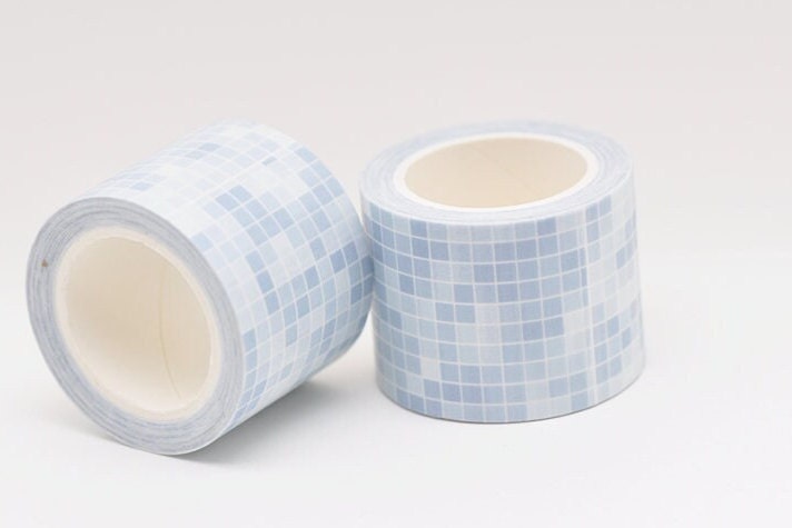 Retro Grid Pattern Wide Washi Tape Journal Supplies 30mm x 3 Meters