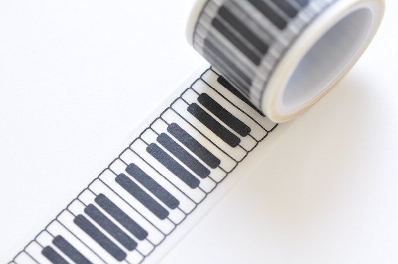 Piano Washi Tape Musical Planner Tape 30mm Wide x 3 Meters