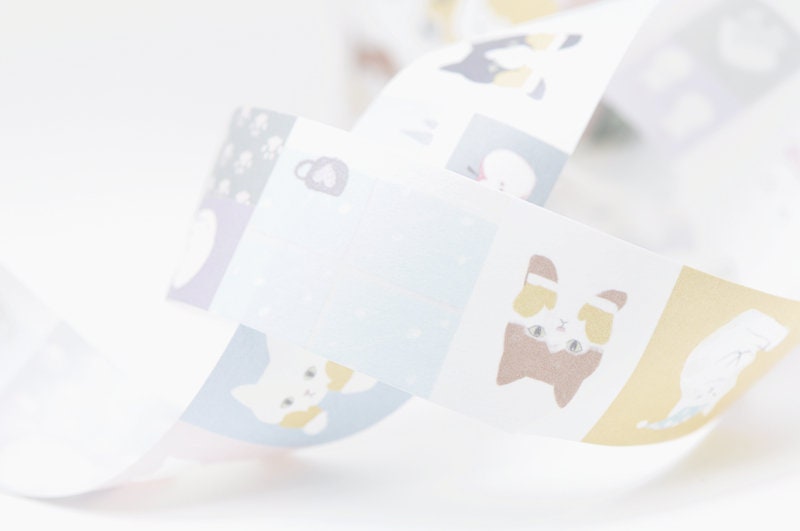 Cat Washi Tape With Release Paper 30mm x 3 Meters