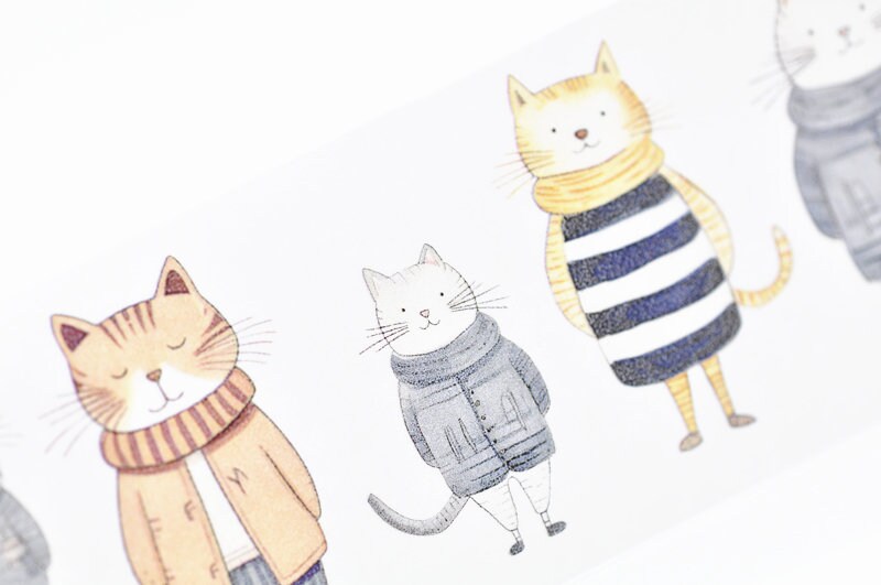 Cat Washi Tape Journal Suppliers With Back Paper 40mm x 3 Meters A Roll