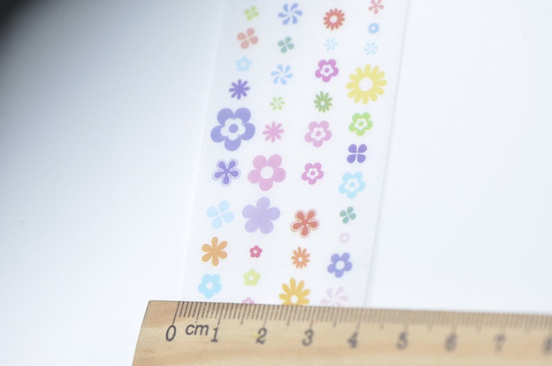 Retro Wide Flower Washi Tape 40mm Wide x 5 Meters Long