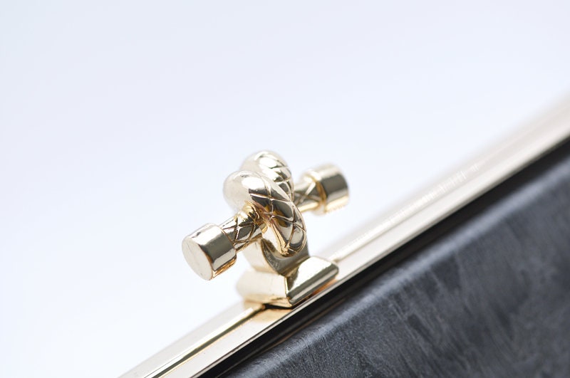 Box Purse Frame Rope Kisslock Clutch Bag Glue-in Style 20cm x 12cm ( 7"x 5")