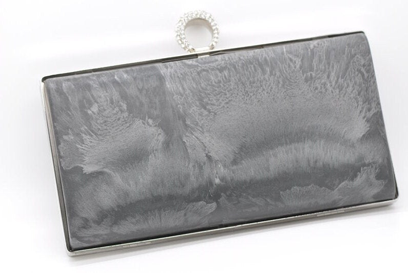 Silver Box Purse Frame Clutch Bag Glue-in Style 22cm x 12cm ( 8