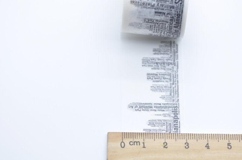 City Washi Tape House Japanese Masking Tape/ Black Wide Deco Tape 30mm x 5 Meters