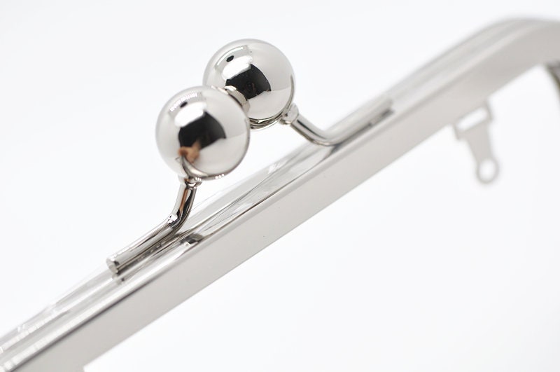 Silver Color Purse Frame Bronze Bag Hanger Glue-In Style 15.5cm x 6.5cm ( 6" x 2 1/2")